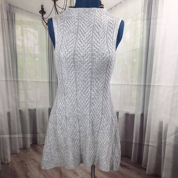 Everleigh 100% Angora Knit Gray Sweater Dress - Picture 3 of 9